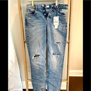 ZARA Mid Rise Full Length size US6 Button Fly BNWT Jeans